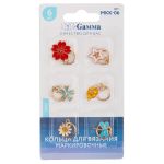 Кольца маркировочные металл, 6 шт, №02 с подвесками лето, Gamma MKK-06