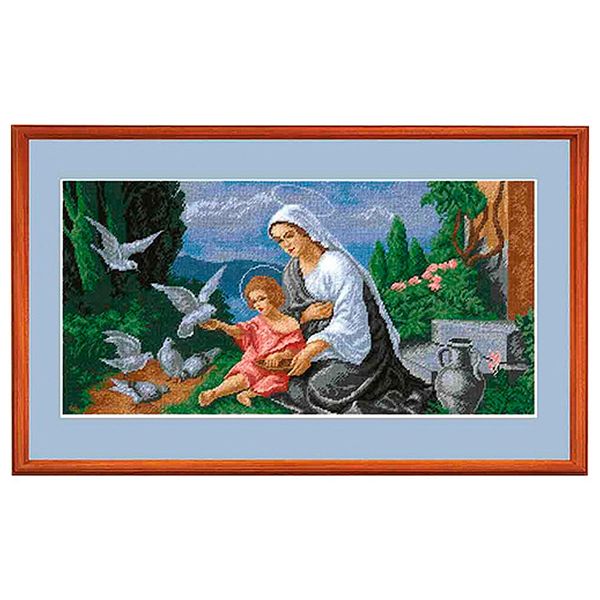 Набор для вышивания нитками Hobby&Pro, Мадонна с младенцем, 46х23 см