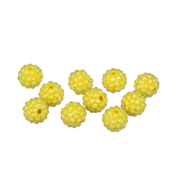 Бусины пластик ⌀14 мм, 10 шт, №09 желтый, Zlatka BWR-14
