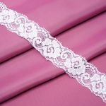 Кружево эластичное (стрейч) 35 мм, 25 м, белый