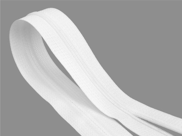 Молния рулонная витая (спираль) Т3 (3 мм) УСИЛЕННАЯ, НА БОБИНЕ, S-501 белая (цв.SBS) / кор. 1200 метров