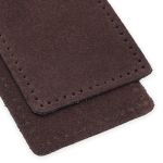 Заплатки пришивные из замши, прямоугольник 6х9,6см с перфорацией, 2 шт, 100% кожа, 21 темно-коричневый, 59113