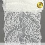 Кружево бельевое эластичное 190 мм / 3 м, 6392, цв.004 белый, Kruzhevo
