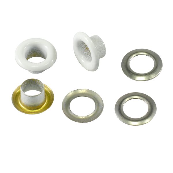 Люверсы металл ⌀_5.0 мм (внутр.), белый, 100 шт, BIG