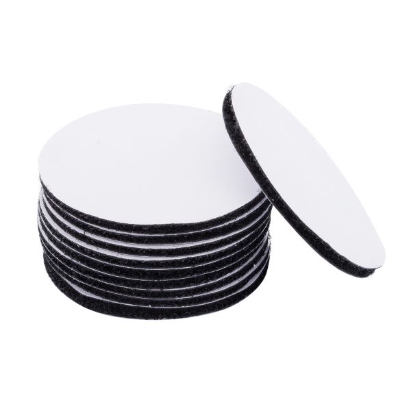 Лента контактная липучка (велкро) клеевая круг ⌀60 мм, 10 пар, черный, 6131-2080