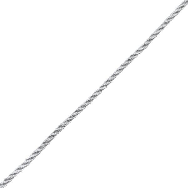 Шнур витой ⌀3.0 мм / 50 метров, металлизированный, серебро