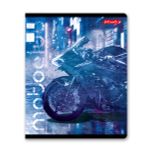 Тетрадь ученическая общая, глянцевая ламинация, A5+ 48 л. на скобе 65 г/м², белизна 100%, 10 шт, клетка в термоусадочной пленке, 000734 Мотогонщик, Светоч 48ТЕТк-004