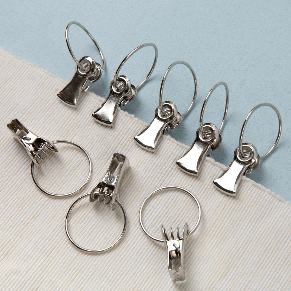 Зажим для штор 27 мм (⌀27 мм), с кольцом, 20 шт, золото, Blitz CL-008