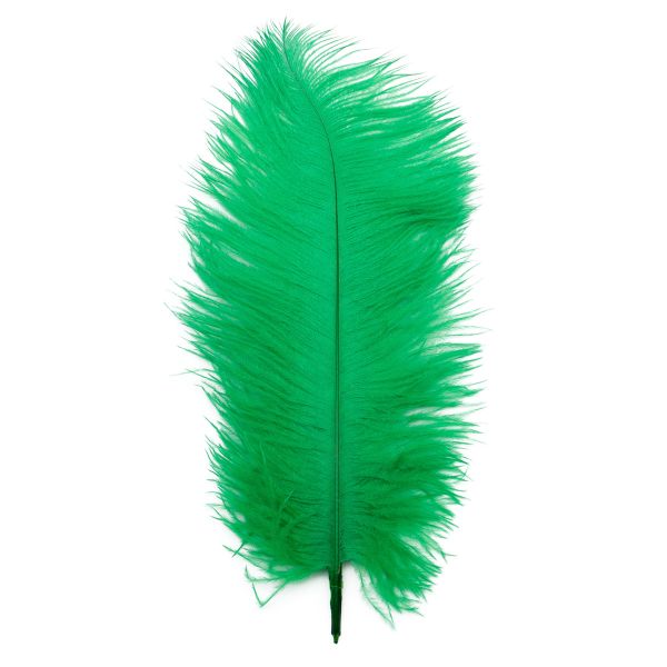 Перья страуса декоративные 20-25см, 10 шт в упак, зеленый