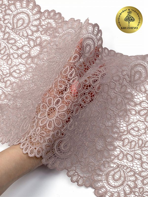 Кружево бельевое эластичное 205 мм / 3 м, YSTL00839 цв.06 капучино, Kruzhevo