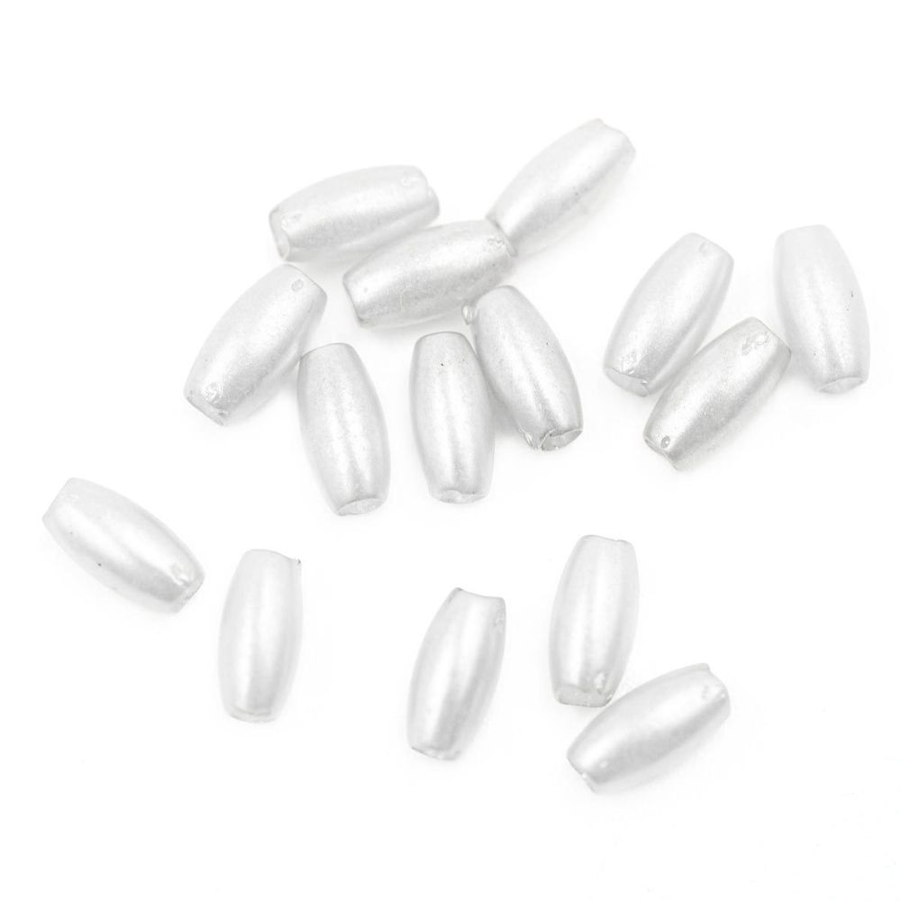 Бусины пластик (жемчуг) 3х6 мм, 15 г, Astra&Craft, белоснежный