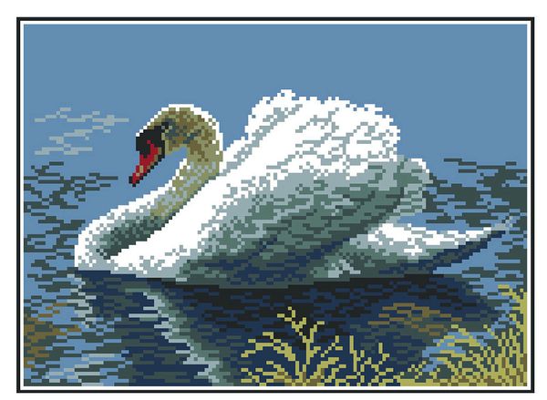 Набор для вышивания нитками Матренин Посад, Лебедь 28х37 см