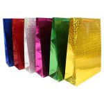 Пакет подарочный с голографией, микс 6цв 30х23см, 12 шт