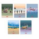 Тетрадь ученическая общая, A5+ 96 л. на скобе, белизна 100%, 5 шт, клетка, 000351 Дикая природа, Светоч 96ТСК5_1_3_1