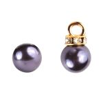 Пуговицы на ножке Жемчужина со стразами 8мм (сиреневый/золото), 50 шт