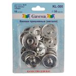 Кнопка пришивная металл ⌀30.0 мм, 10 шт, 01 никель, Gamma KL-300