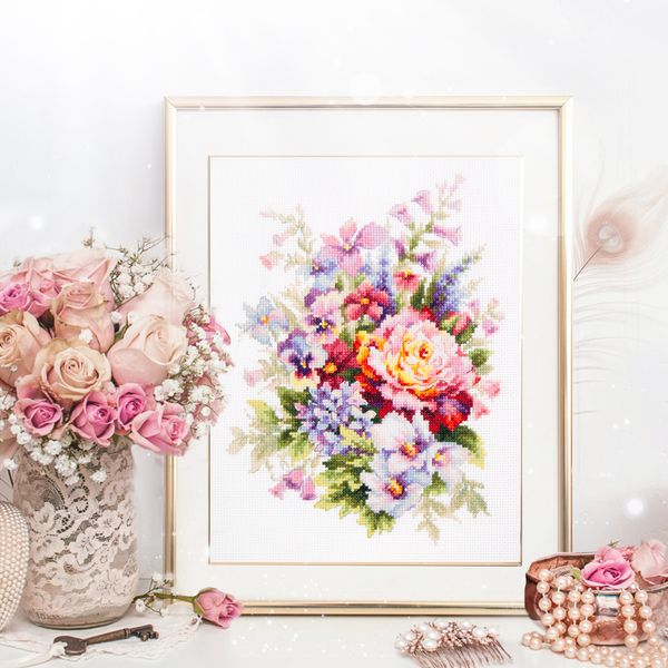 Набор для вышивания нитками Чудесная игла, Цветочный бал, 19х26 см