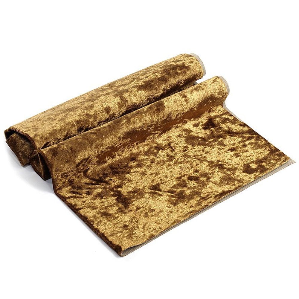 Плюш винтажный М-4005, КЛ21881 50х50 см, темное золото 100% п/э