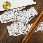 Кружево вязаное (тесьма) 45 мм / 10 метров, 5235 цв.01 теплый белый, Kruzhevo