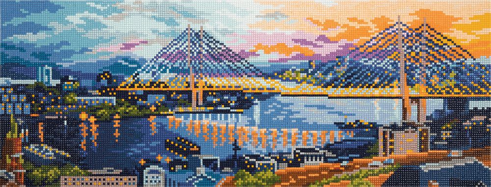 Алмазная (кристальная) мозаика Фрея, Владивосток, 53х20 см