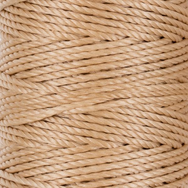 Нитки для кожи вощёные (полиэстер) 40 м, 004 св. бежевый, LC-006, Промысел