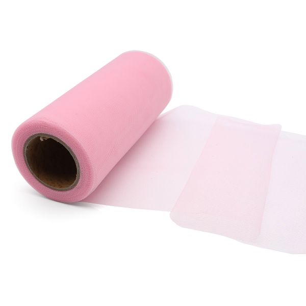 Фатин на шпульке средней жесткости 150мм, 22,86м (12 розовый)