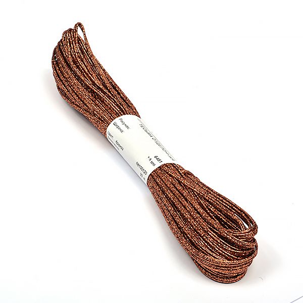 Шнур металлизированный сутаж ⌀3.5 мм / 20 метров, бронза