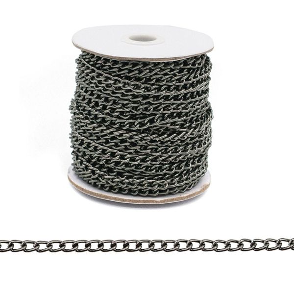 Цепь алюминиевая 5,0х3,6 мм, 10 м, чер.никель