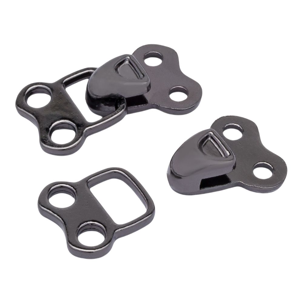 Крючки пришивные декоративные 14х24 мм, pewter, олово, чер.никель, 12 шт