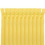 Молния спираль (витая) брючная Т3 (3 мм) 1 зам., н/раз., 20 см, автомат, яр.желт, 30113, 10 шт