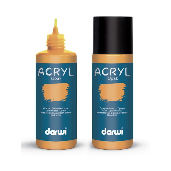 Краска акриловая Darwi Opak, 80мл, укрывистая, 746 Желтая охра
