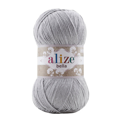 Пряжа Alize (Ализе) Bella 100 / уп.5 мот. по 100 г, 360м, 021 серый A