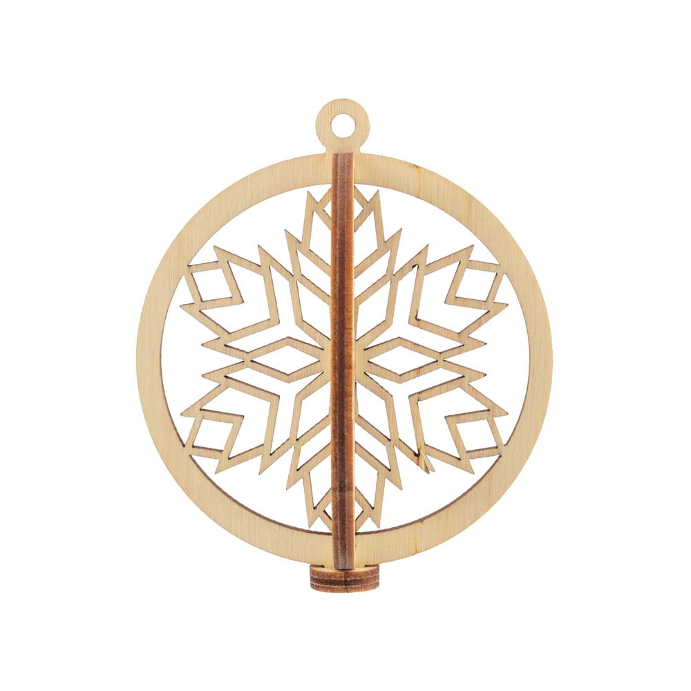 Заготовка из фанеры Подвеска объемная Шар ⌀7 см, толщ. 0.3 см, 3 снежинка, Mr.Carving, КЛ-44