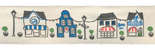 Лента хлопок с рисунком 25.0 мм / 5 шт по 3 метра, C1_113/026/074/090 Город, CLP-254 Gamma