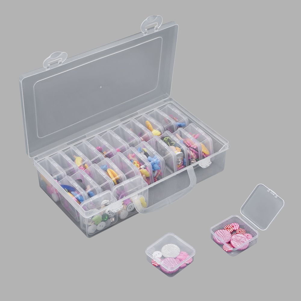 Контейнер для хранения мелочей 22.3х13х5.4 см, 26 штук в боксе