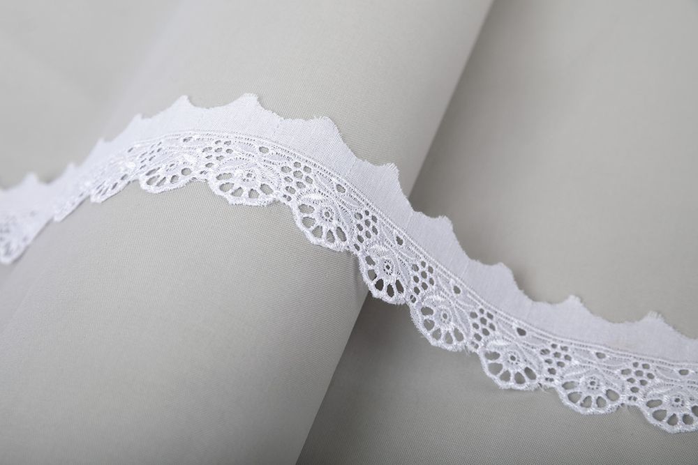 Кружево шитьё 35 мм / 9.7 м, ±0.2 м, Турция, белый, Gamma GYEM-35-039