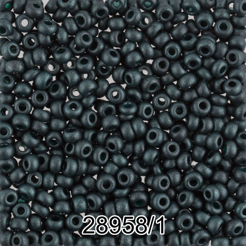 Бисер Preciosa круглый 10/0, 2.3 мм, 500 г, 28958/1 (Ф448) т.зеленый мат.