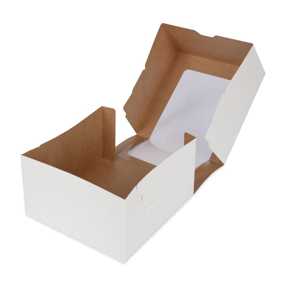 Кондитерская коробка для торта с 1 окном 18х18х10 см, №1 белый, S-Chief BFC-008