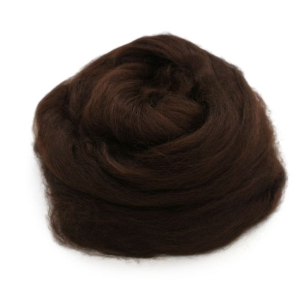 Шерсть для валяния Троицкая, 100% вискоза, 50 гр, цв. 17 шоколад
