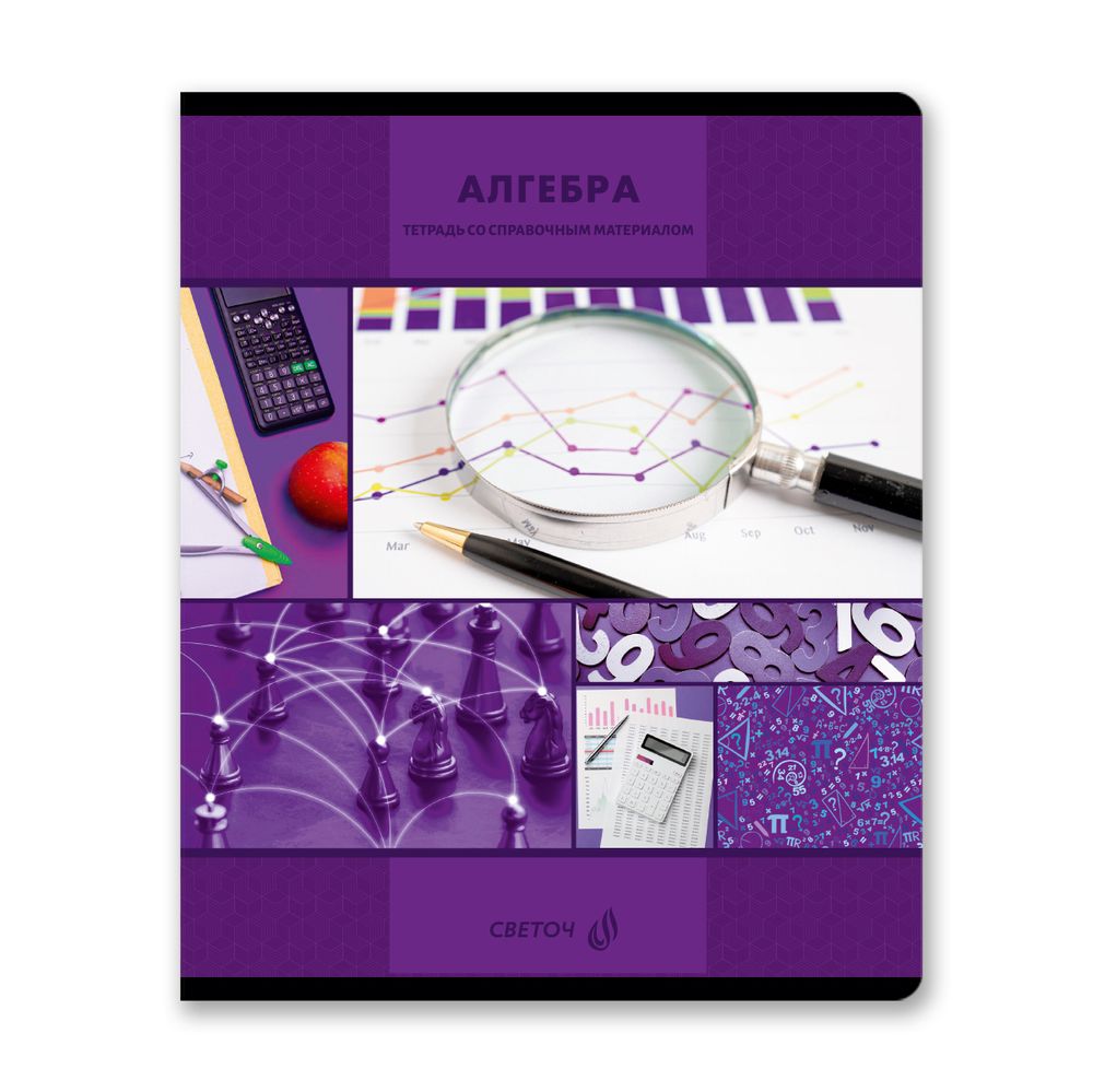 Комплект тетрадей со справоч.материал. "Академия наук", A5 48 л. 12 шт, на скобе 60 г/м², белизна 90 %, 1 шт, клетка/линия, 01334 12 предметов, Светоч, Т147