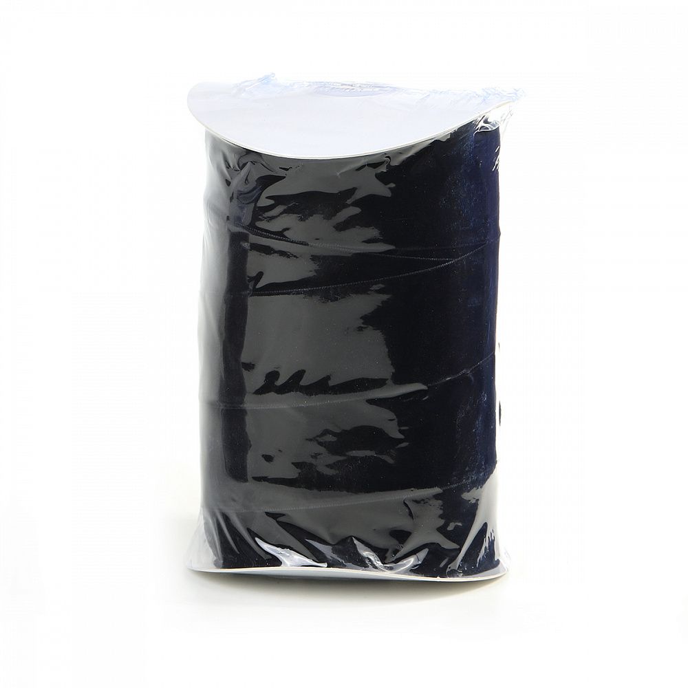 Лента бархатная (тесьма) 38.0 мм / 22.86±1 метров, арт.38VR03 нейлон цв.черный