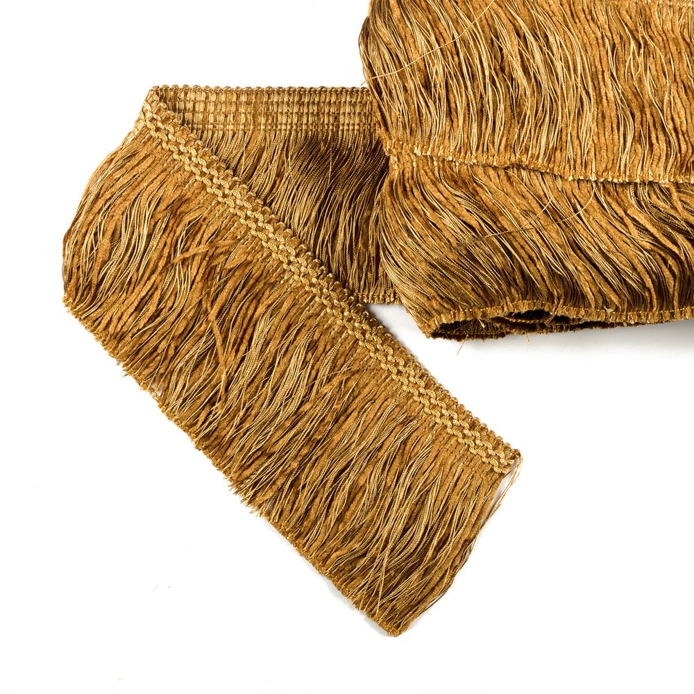 Бахрома отделочная широкая 100.0 мм / 25 метров, 112 золотистый-1, Gamma 2010