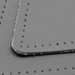 Заплатки пришивные из кожи, треугольник равносторонний 8см с перфорацией, 2 шт, 100% кожа, 07 серый, 9126