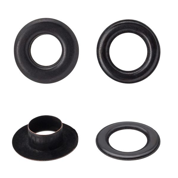 Люверсы металл ⌀9.2 мм, h=6.32 мм, (№24), металл, оксид, ≈100 шт