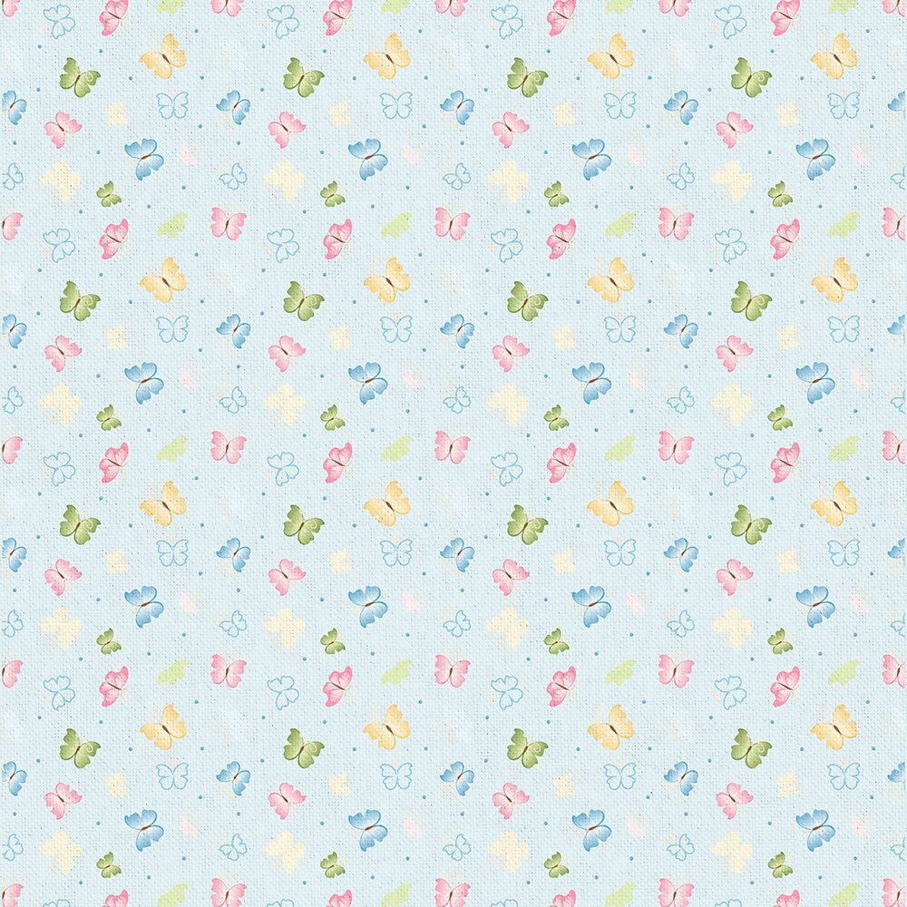 Ткань для пэчворка Peppy Нежная история, рулон 112 см / 5 метров, НИ-02 голубой, Peppy