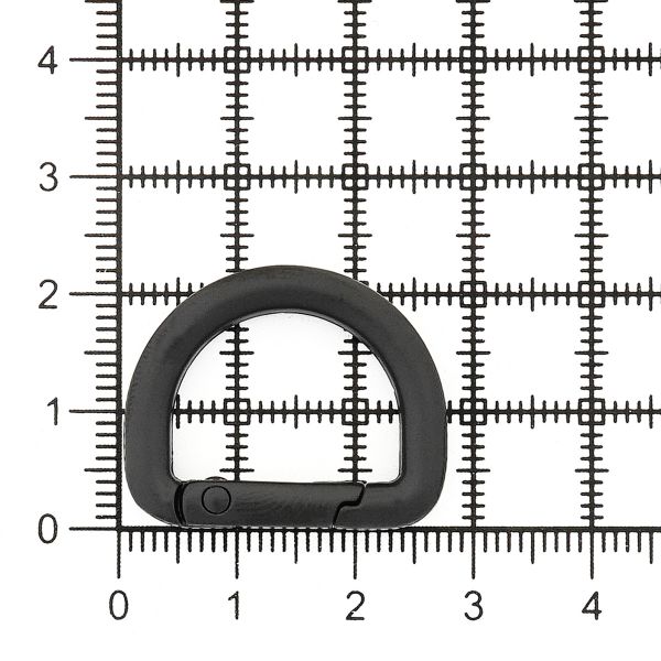Карабин металл полукольцо 20 мм, черный матовый, MB_2232, 6 шт