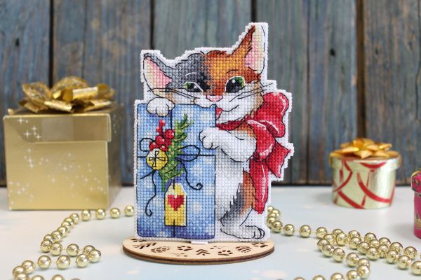 Набор для вышивания нитками МП Студия (Жар-птица), Пора открывать подарки, 13х9 см