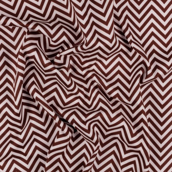 Ткань для пэчворка Peppy Бабушкин сундучок, рулон 112 см / 5 метров, БС-08 зигзаг коричневый, Peppy