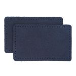 Заплатки пришивные из замши, прямоугольник 6х9,6см с перфорацией, 2 шт, 100% кожа, 22 темно-синий, 59113