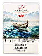 Альбом для акварели 300 г/м², А3 склейка 12 л, cold pressed/среднезернистая, Vista-Artista WCPP-A3